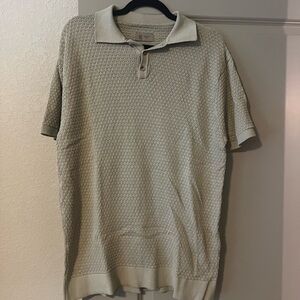 Classic Beige Textured Polo Shirt